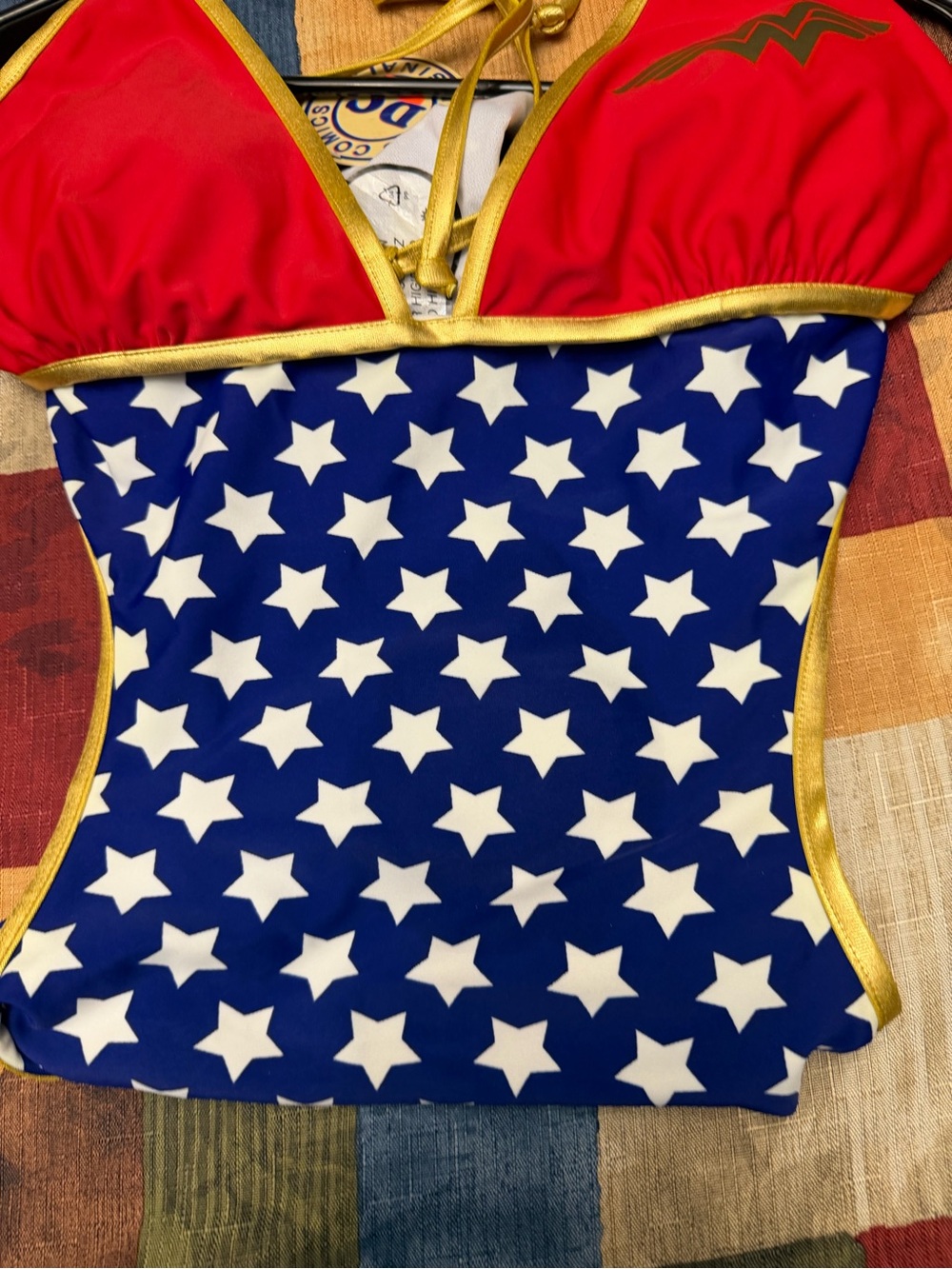 Wonder Woman women’s Red & Blue Star One-Piece Swimsuit - Picture 5 of 9